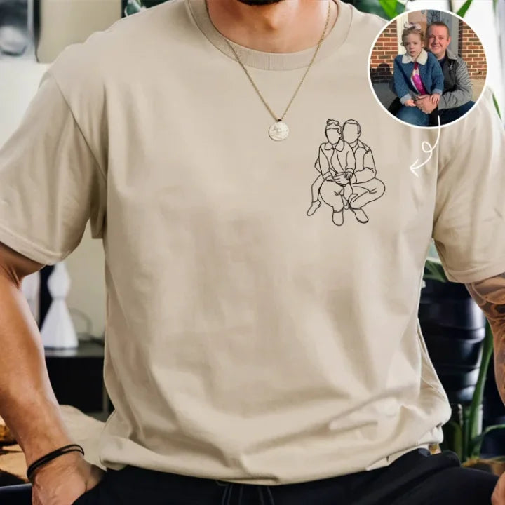 Personalisiertes Foto-Shirt für Papa, Vatertags-T-Shirt, personalisiertes Papa-Portrait-Shirt, Vatertagsgeschenke