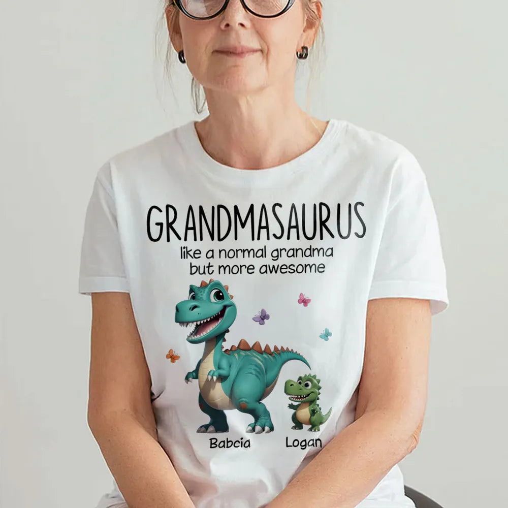 Maglietta Personalizzata Grandmasaurus E Bambini Effetto 3D Dinosauri, Regalo Per La Festa Della Mamma Per La Nonna