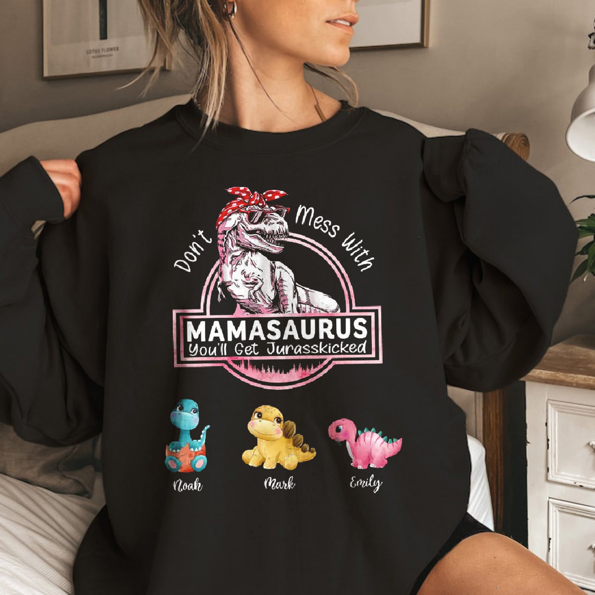 No te metas con Mamasaurus - Camiseta/Sudadera personalizada para mamá