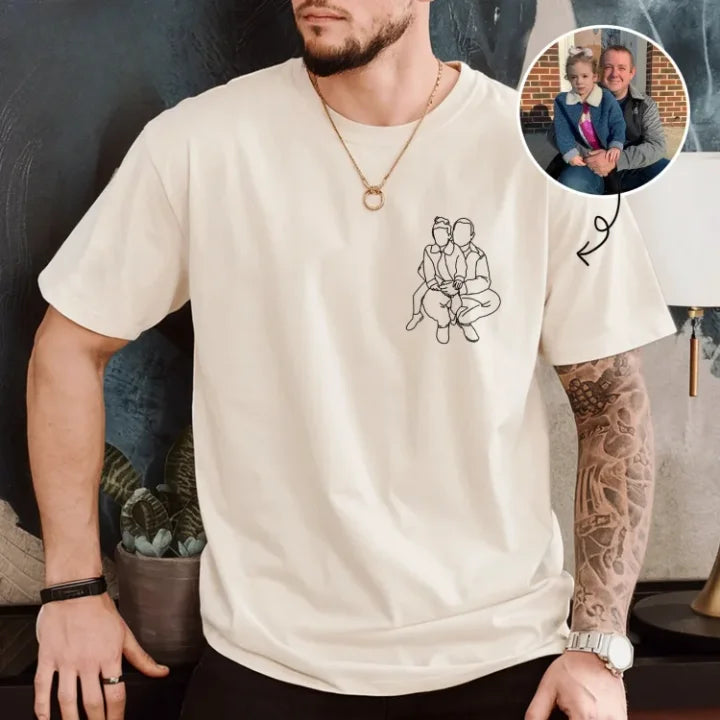 Personalisiertes Foto-Shirt für Papa, Vatertags-T-Shirt, personalisiertes Papa-Portrait-Shirt, Vatertagsgeschenke