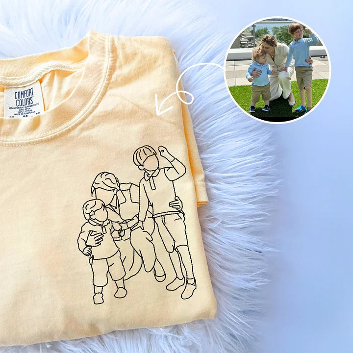 Besticktes Sweatshirt mit benutzerdefiniertem Foto, Geschenk zum Muttertag, Vatertag