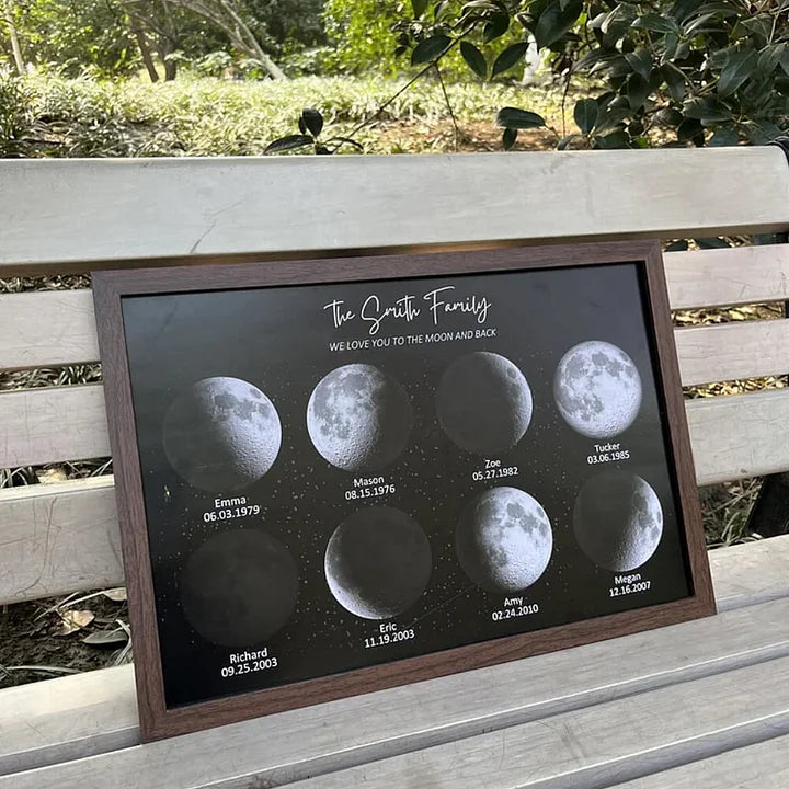 🎁Muttertagsgeschenk🌔Individueller Mond-Nachthimmel-Druck Familiengeschenk 