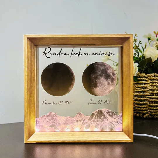 🌔Marco de luz LED con fases lunares personalizadas para el nacimiento para Mamá, Abuela, Mamita, Día de la Madre