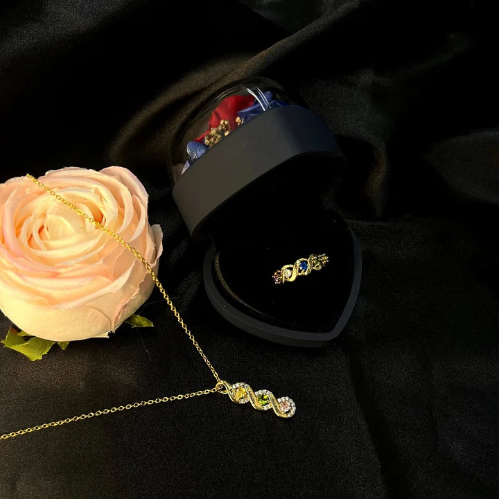 Collier Infini Pierre de Naissance Cadeau pour Maman Grand-mère Maman