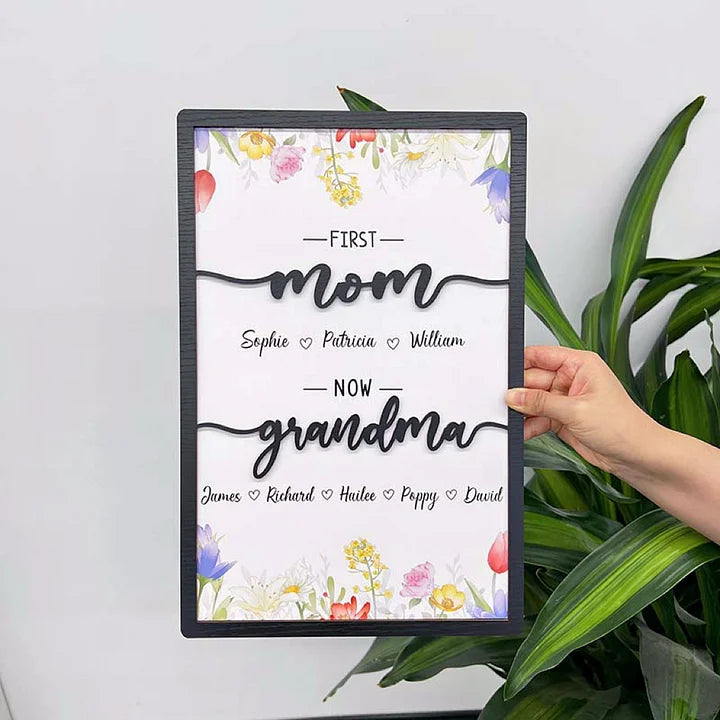 Erst Mama, jetzt Oma – Personalisierter Namensrahmen für die Familie