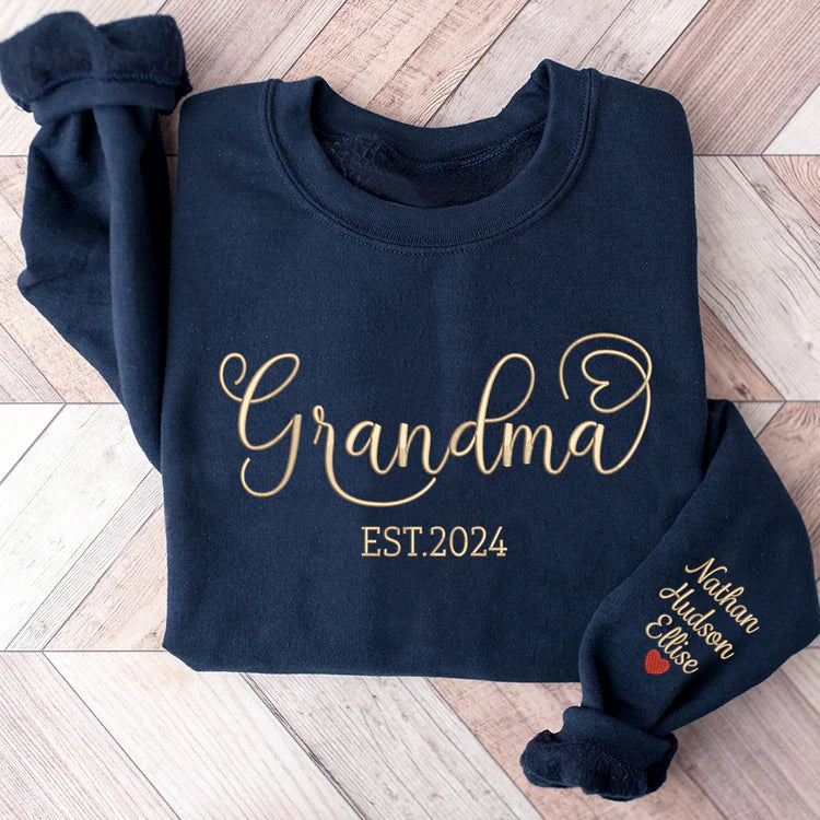 Sudadera bordada personalizada para abuela y niños