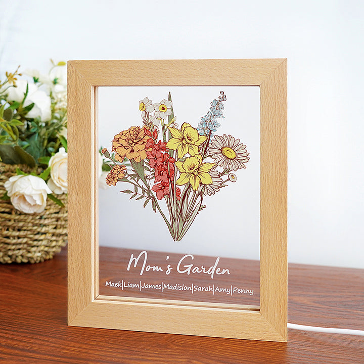 ⭐️Personalisierter Geburtsblumenstrauß mit Namen und LED-Licht 