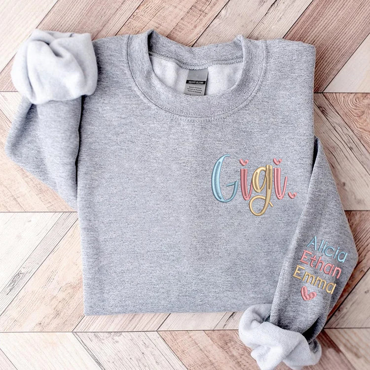 Besticktes Gigi Trend Sweatshirt - Geschenk für Mama, Papa, Oma, Opa