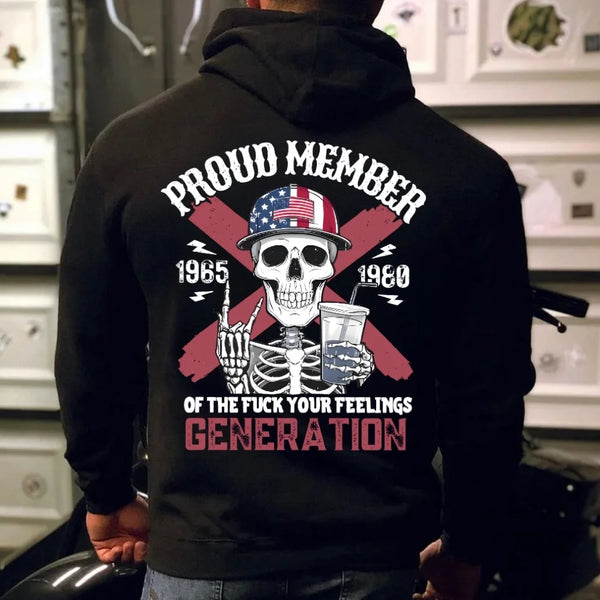 Proud Gen X Member Customize Year Shirt New Version Skull with Coffe Sweatshirt