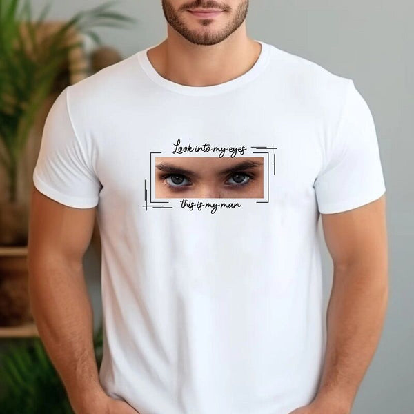 Personalized T-shirt Look Into My Eyes Custom Eyes Photo Design Creative Valentine's Day Gifts for Couples