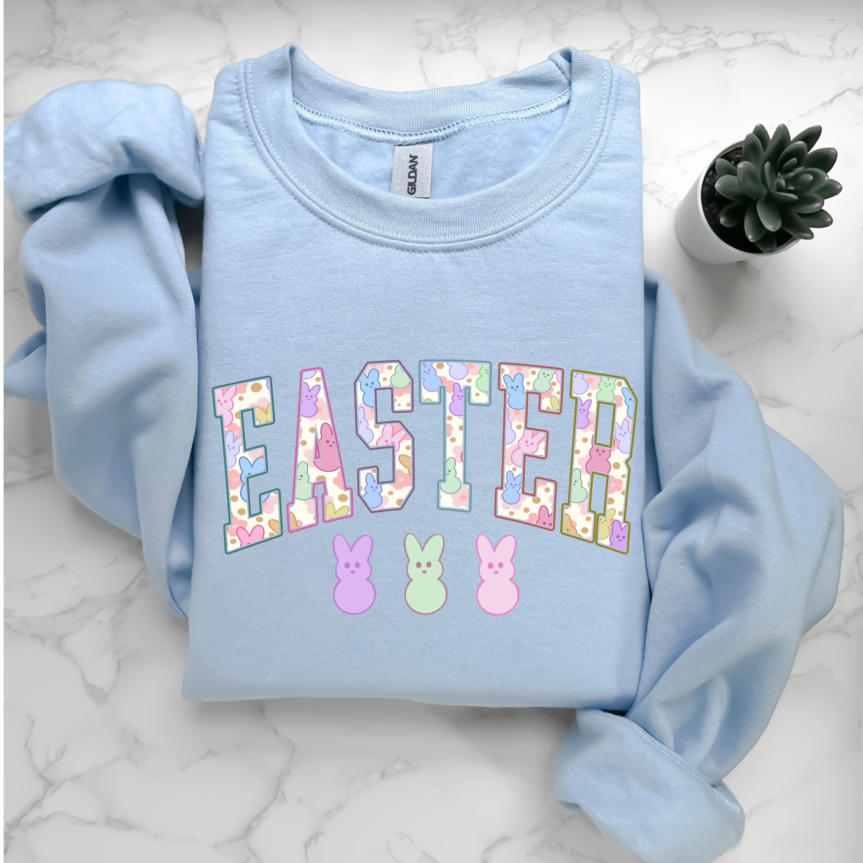 T-shirt/sweatshirt personnalisé avec lettres de lapin de Pâques