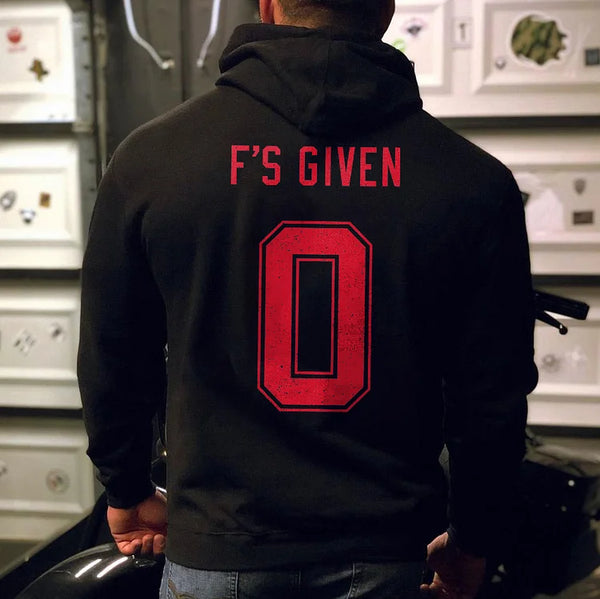 F's Given 0 Printed Men's Hoodie Crewneck