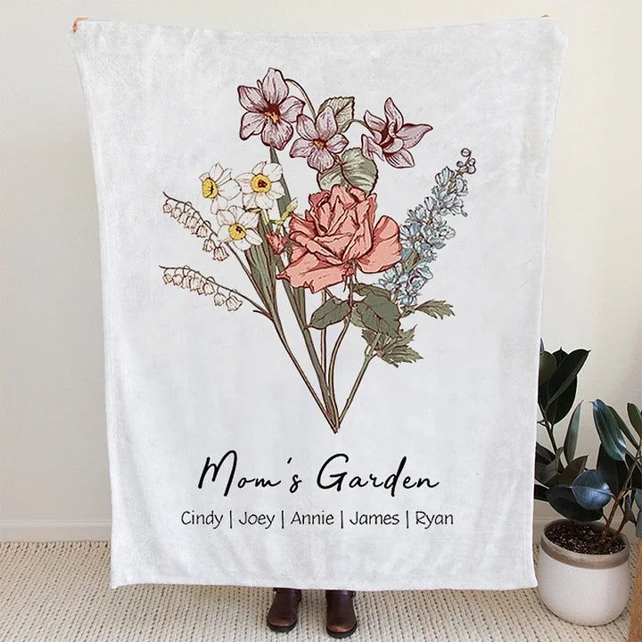 La manta de invierno personalizada de los hijos es el jardín de mamá