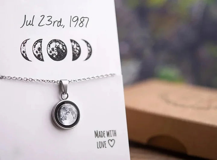 Personalisierte Sternenkarte &amp; Mond, Muttertagsgeschenk, Jubiläumskette