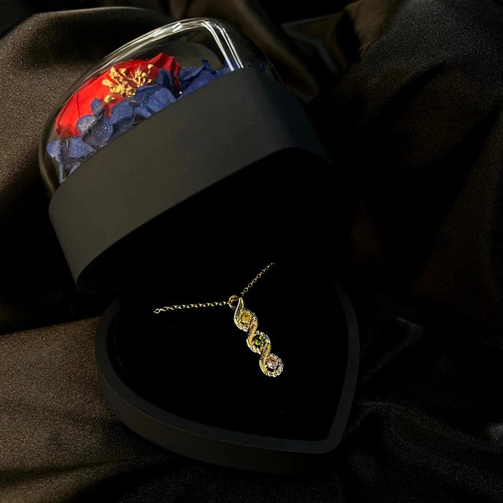 Collier Infini Pierre de Naissance Cadeau pour Maman Grand-mère Maman