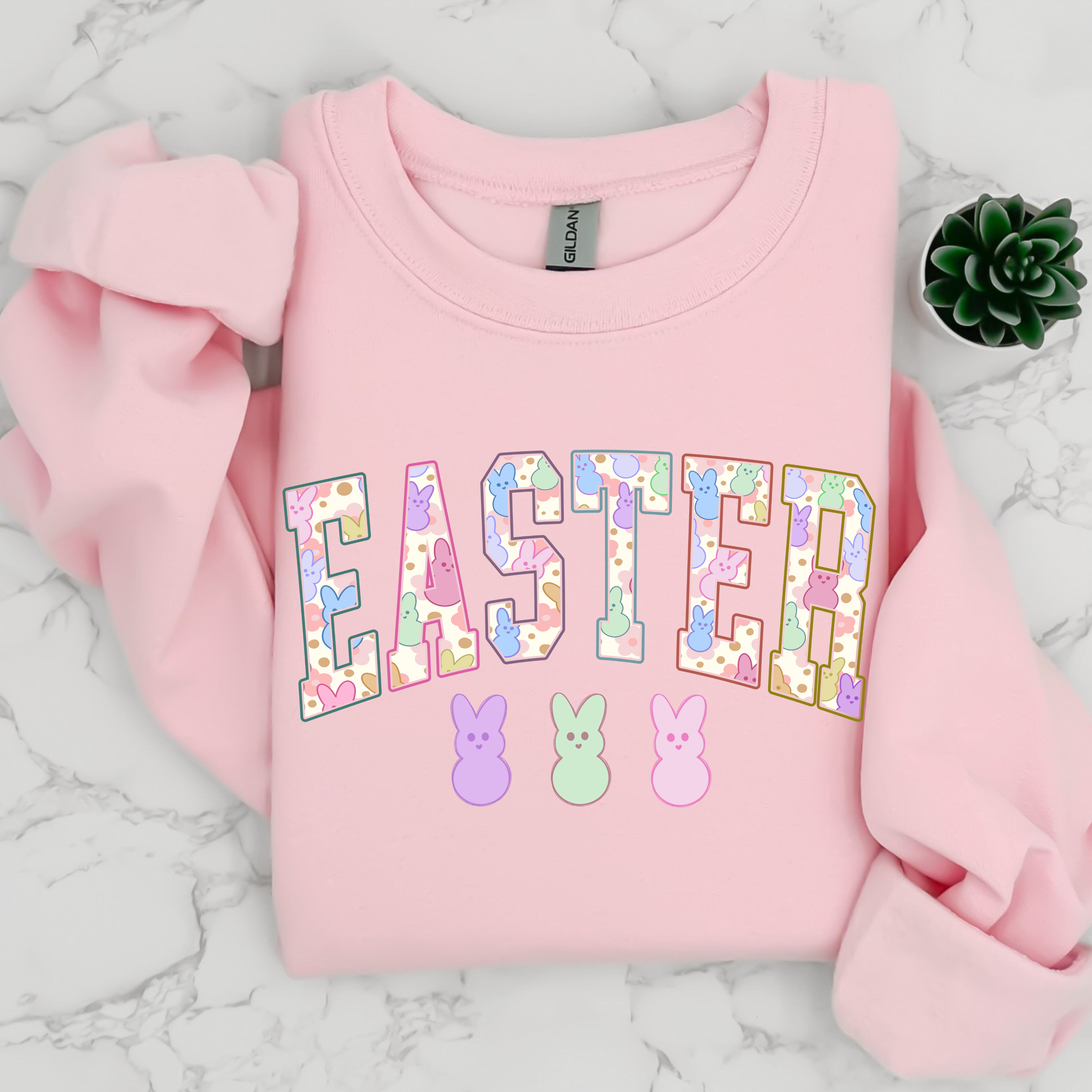 T-shirt/sweatshirt personnalisé avec lettres de lapin de Pâques