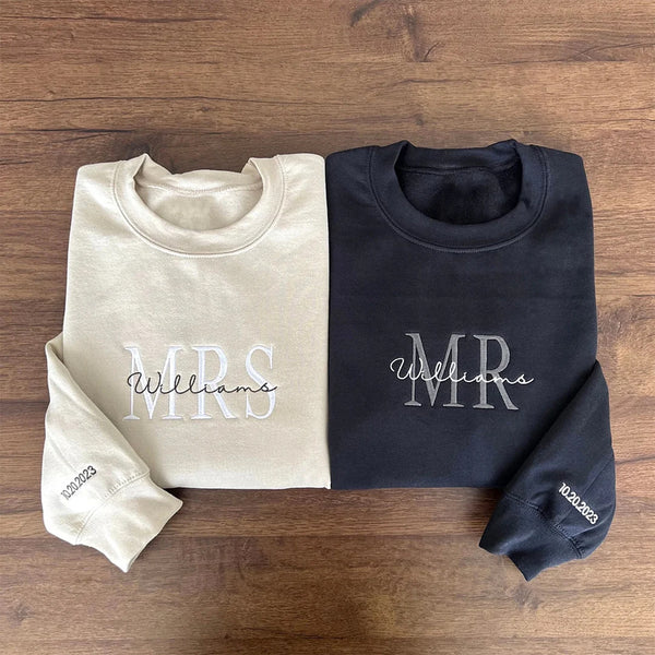 Custom Mrs./Mr.Embroidered Sweatshirt