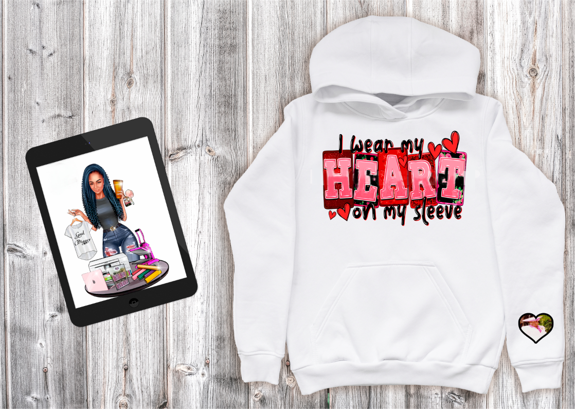 Sudadera personalizada I Wear My Heart On My Sleeve