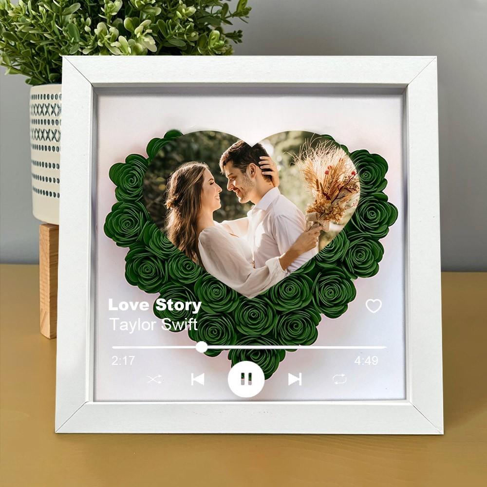 Personalisierte Musikalbum-Blumen-Schattenbox 