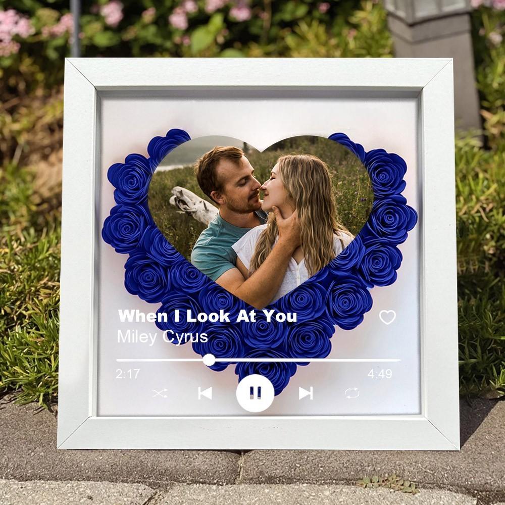 Personalisierte Musikalbum-Blumen-Schattenbox 
