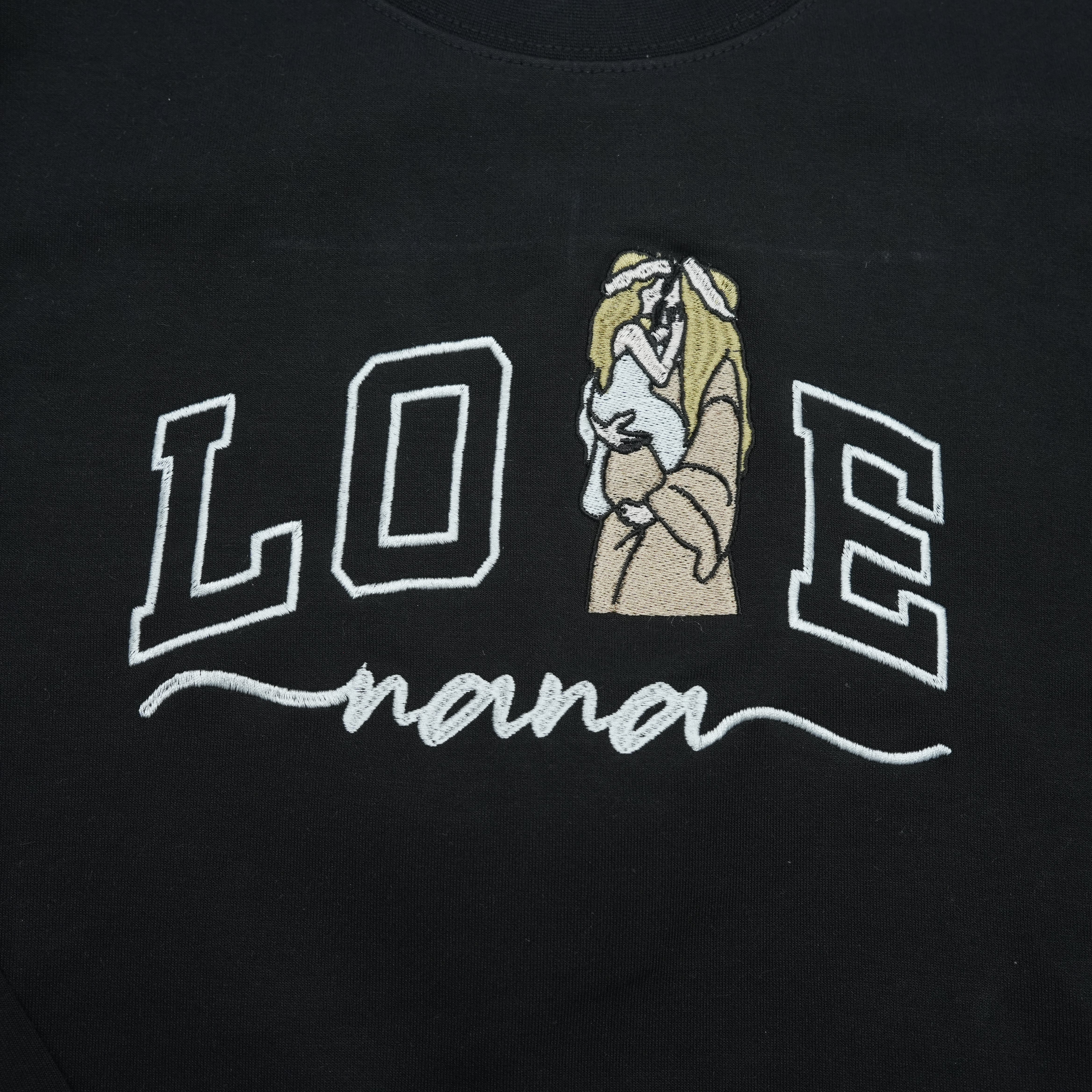 Benutzerdefiniertes besticktes Fotoportrait für Mama Love Sweatshirt
