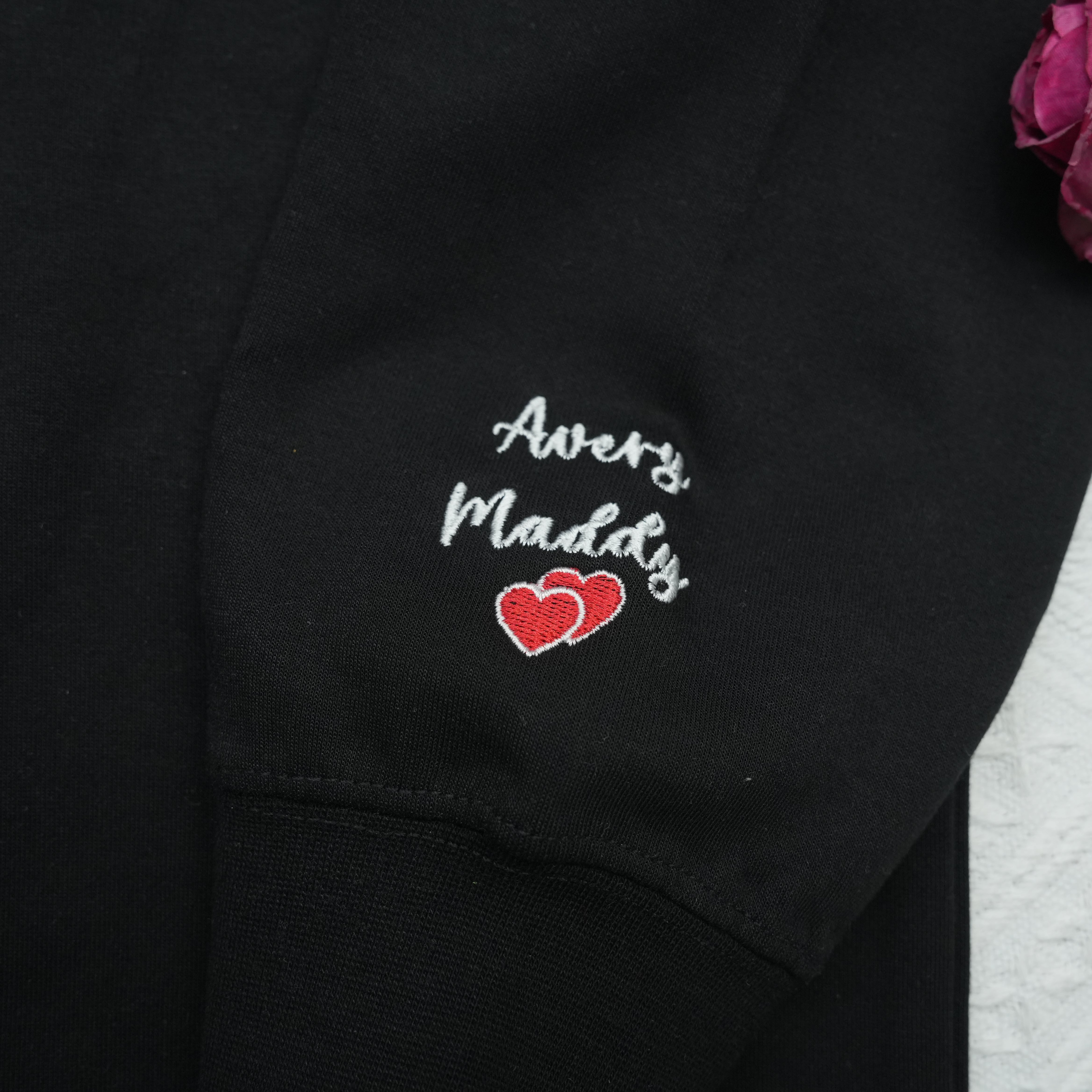 Benutzerdefiniertes besticktes Fotoportrait für Mama Love Sweatshirt