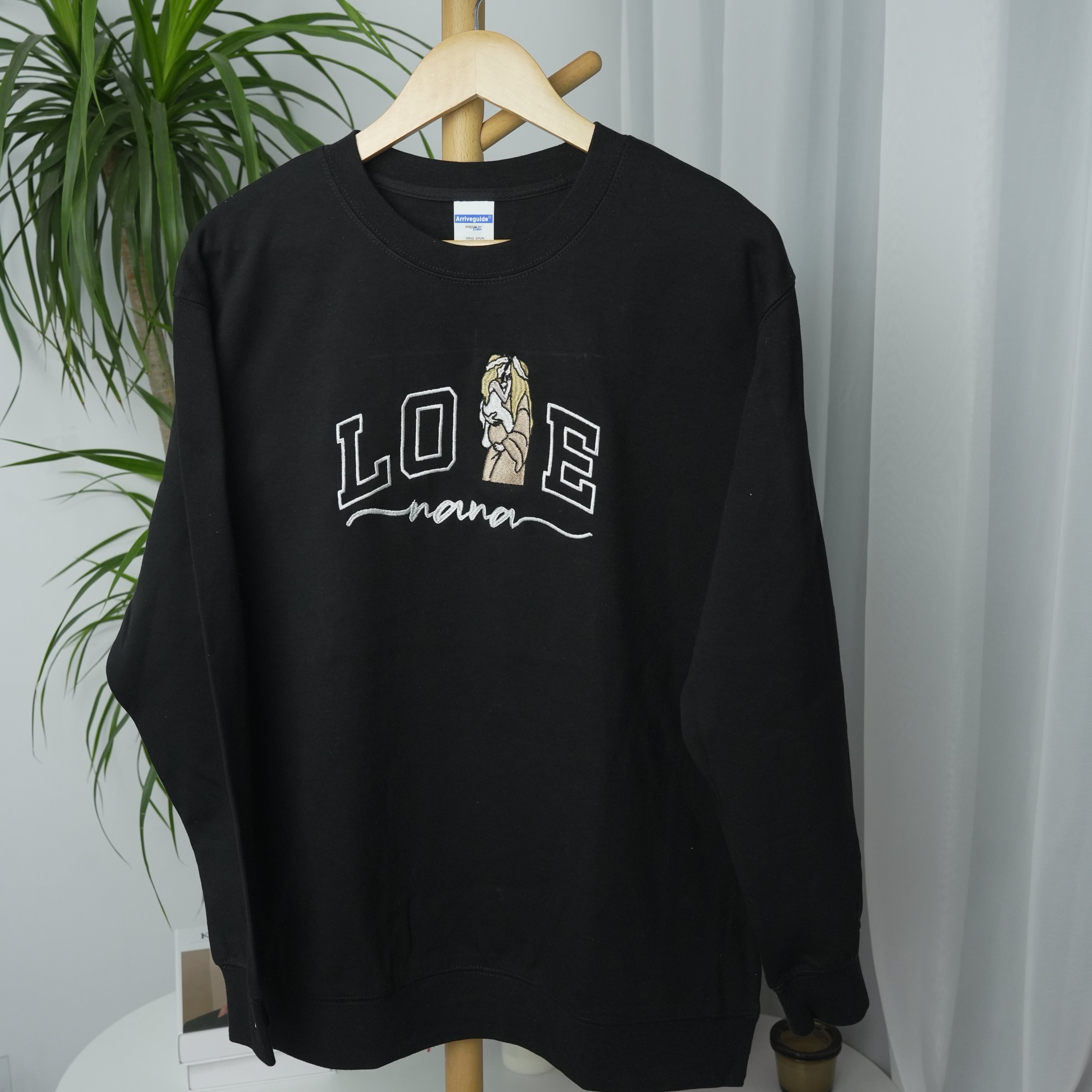 Benutzerdefiniertes besticktes Fotoportrait für Mama Love Sweatshirt