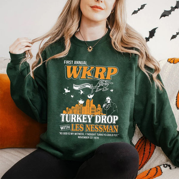 First Annual WKRP Thanksgiving Day Turkey Drop Sweatshirt