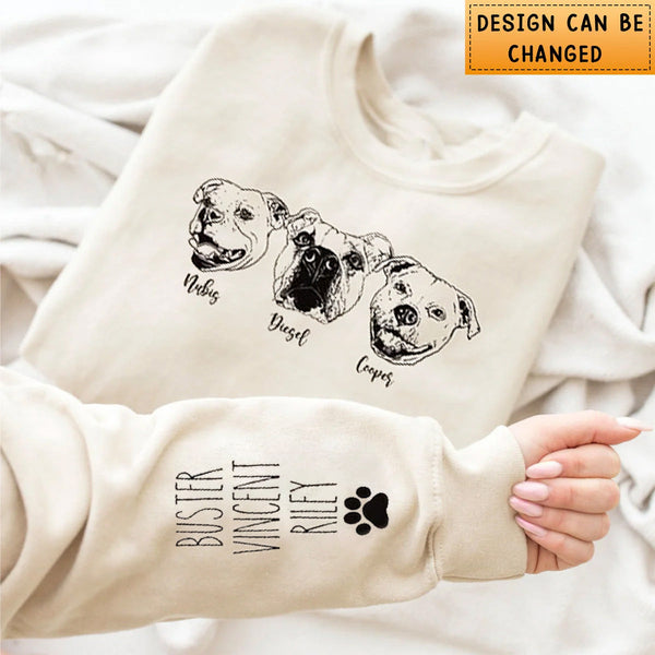 Custom Graphic Pet Sweatshirt, Custom Pet Photo + Name Printing Sweatshirt