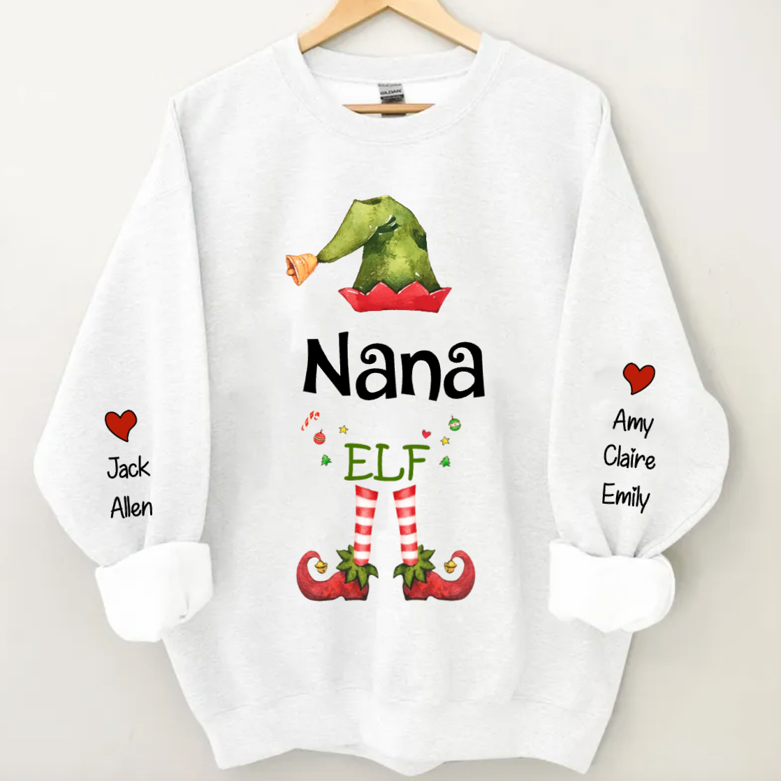 Felpa di Natale personalizzata Nonna Elfo