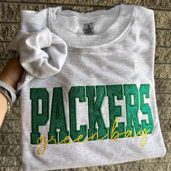 Personalized Embroidered Glitter Sports Team Sweatshirt