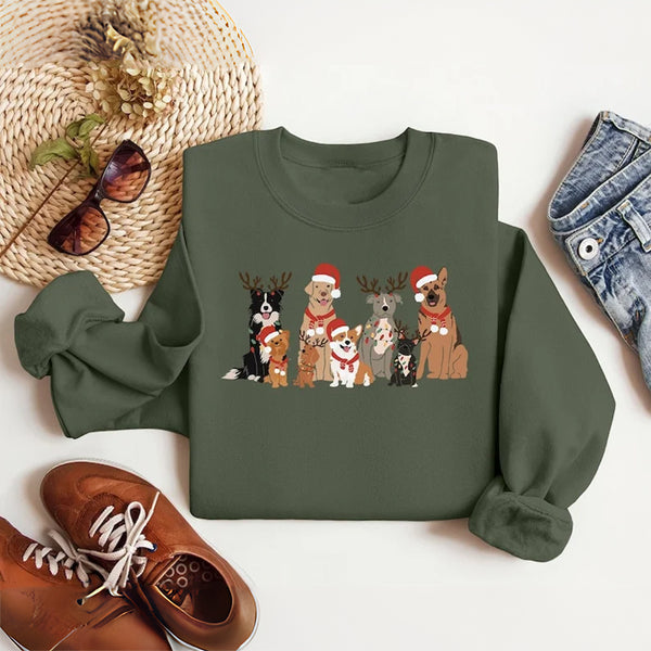 Printing Christmas Dog Sweatshirt