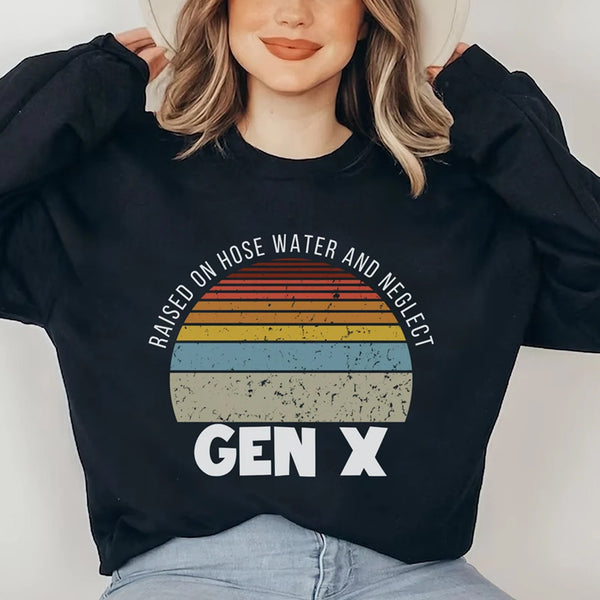 Retro Gen X Sweatshirt, Vintage Rainbow Generation X Sweatshirt, Unisex Crewneck Sweatshirt, Funny Gen X Shirt