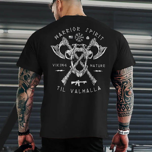 Warrior Spirit Til Valhalla Print T-shirt