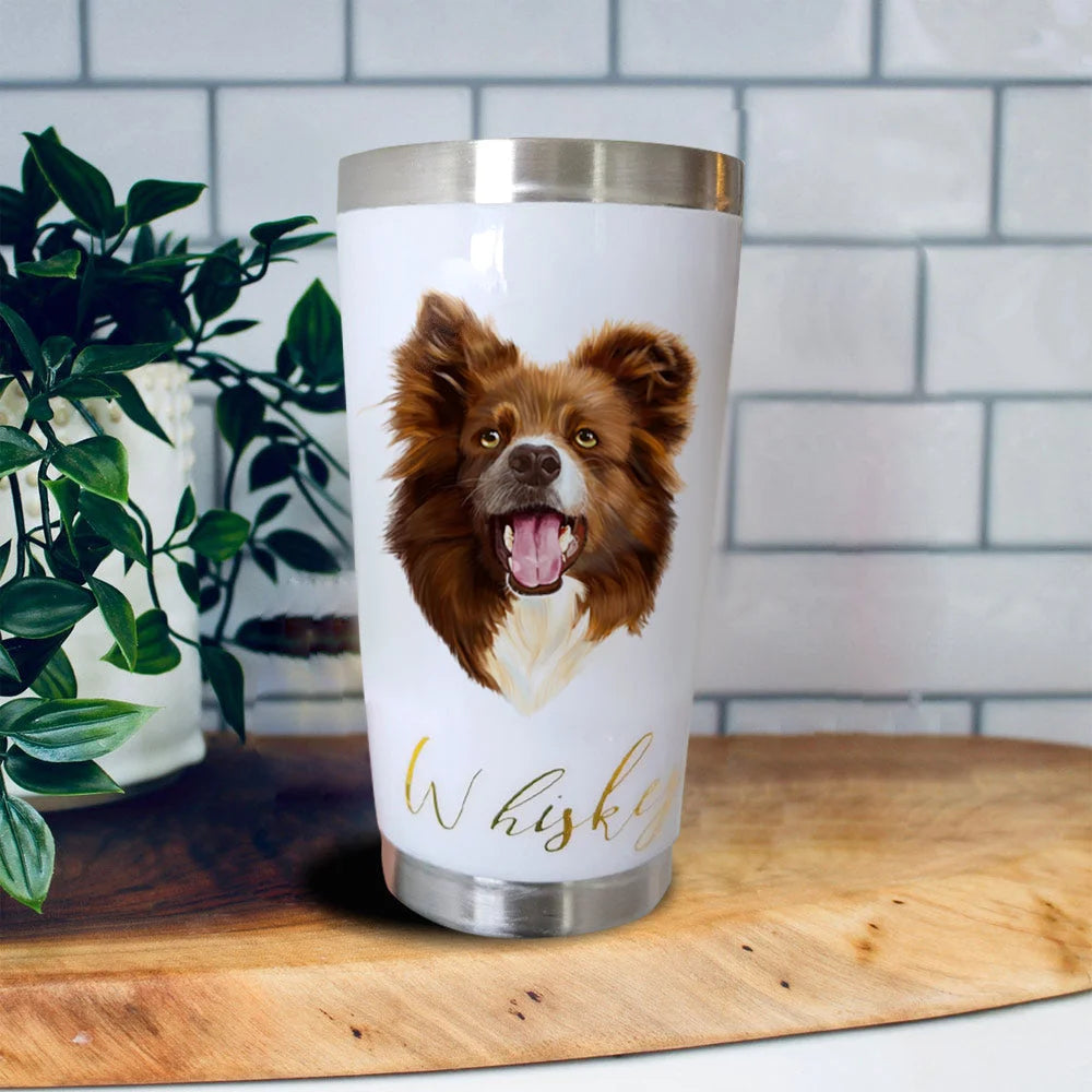 Gobelets personnalisés avec portrait d'animal peint à la main, cadeau d'anniversaire ou de Noël pour les amoureux des animaux