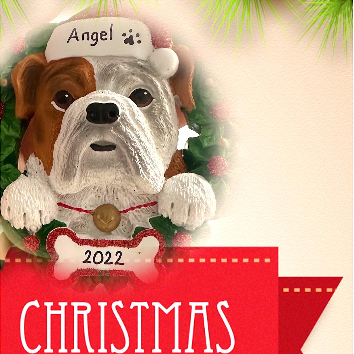 Decoraciones personalizadas para árbol de Navidad con yeso para mascotas, decoraciones hechas a mano para árbol de Navidad, decoraciones para perros