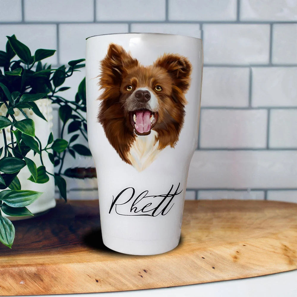 Gobelets personnalisés avec portrait d'animal peint à la main, cadeau d'anniversaire ou de Noël pour les amoureux des animaux