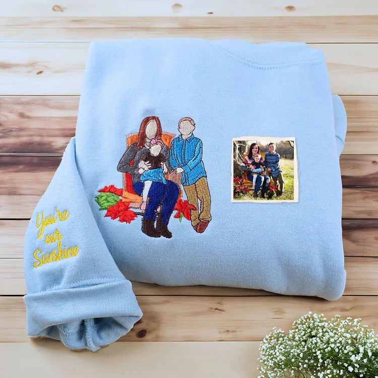 Benutzerdefinierte Mama, Mama Portrait bestickt T-shirt Sweatshirt 