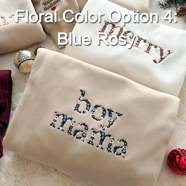 Individuell besticktes Blumen-Mama-T-Shirt & Sweatshirt