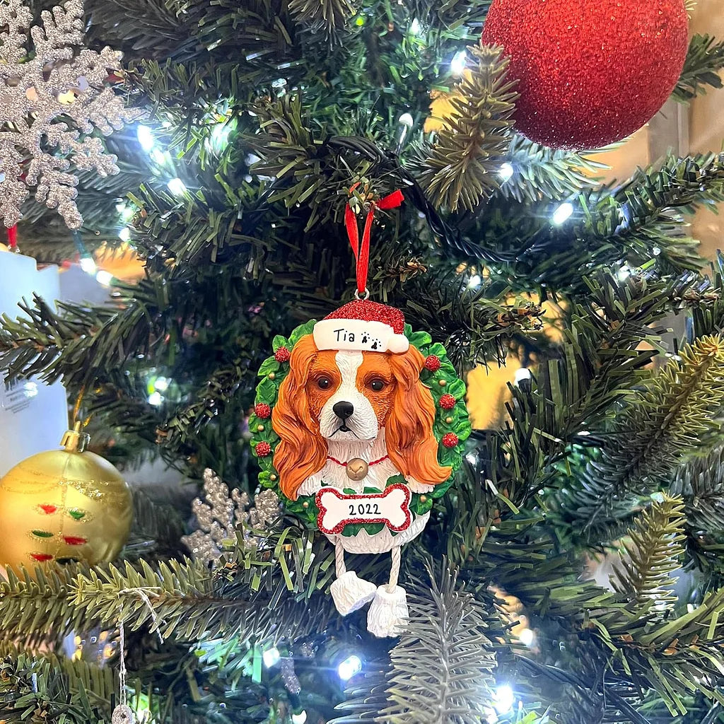 Decoraciones personalizadas para árbol de Navidad con yeso para mascotas, decoraciones hechas a mano para árbol de Navidad, decoraciones para perros