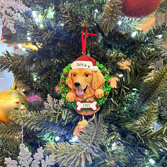 Decoraciones personalizadas para árbol de Navidad con yeso para mascotas, decoraciones hechas a mano para árbol de Navidad, decoraciones para perros