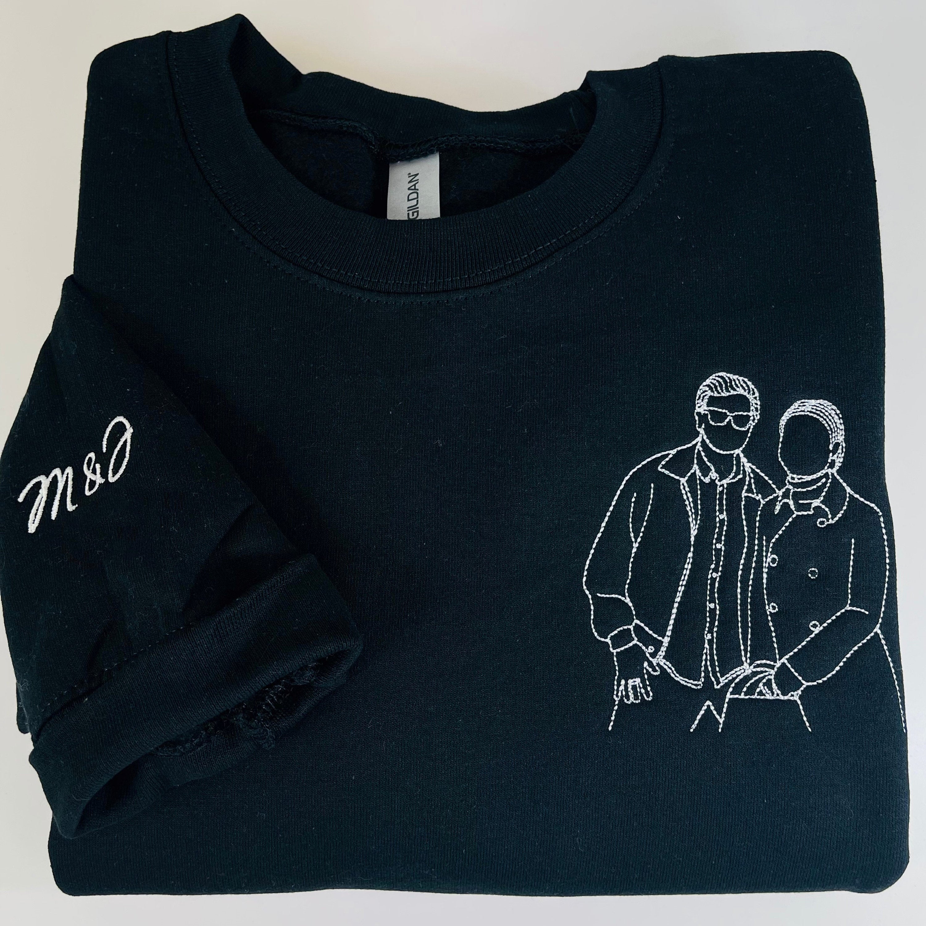 Camiseta con retrato personalizado a partir de foto Sudadera con capucha para pareja Para él y ella