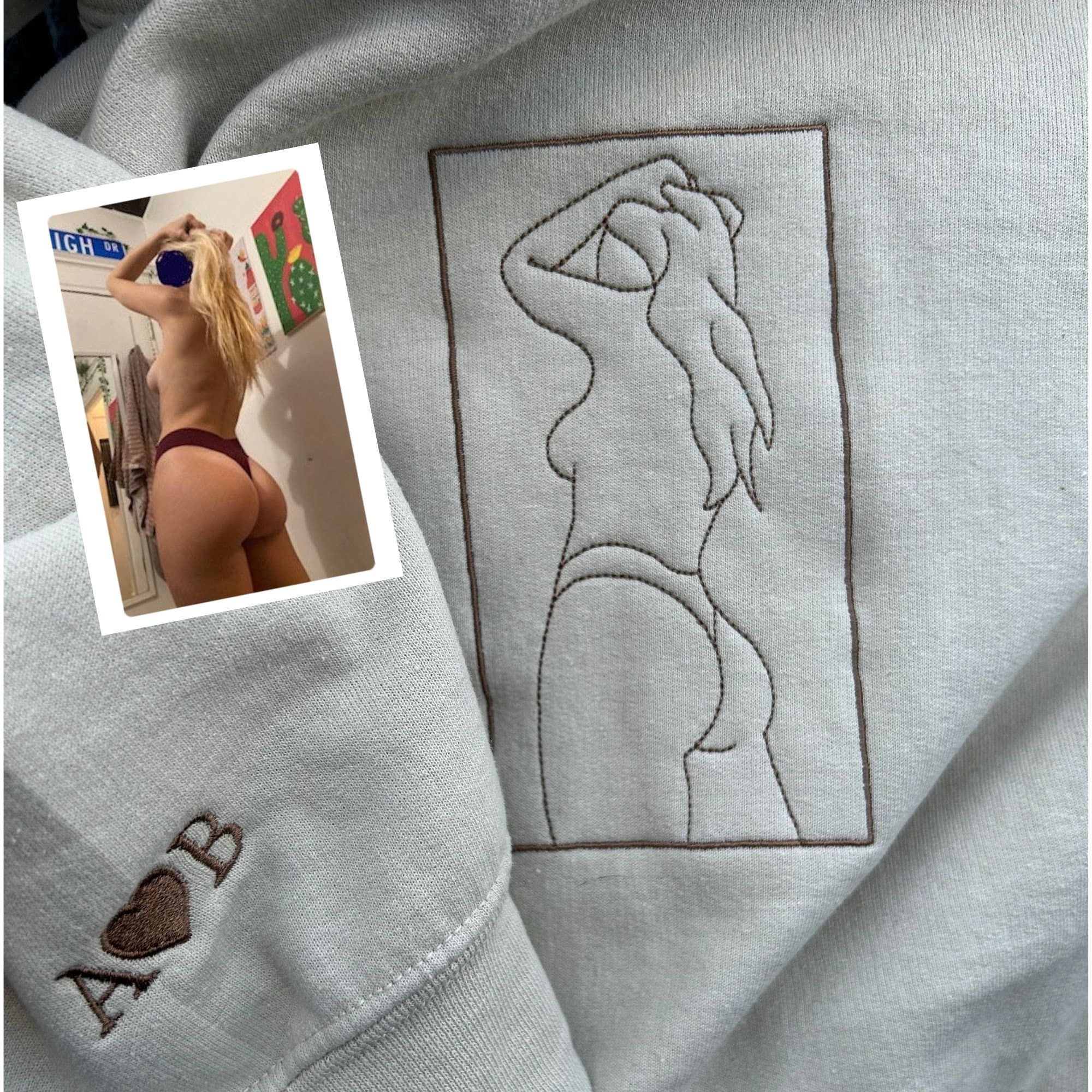 Sudadera personalizada con bordado picante y tu foto, sudadera personalizada para novia con dibujo de foto picante, regalo para él
