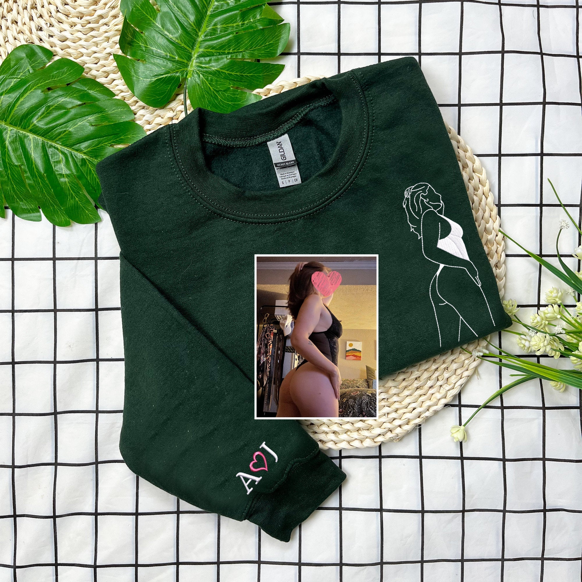 Sudadera personalizada con bordado picante y tu foto, sudadera personalizada para novia con dibujo de foto picante, regalo para él