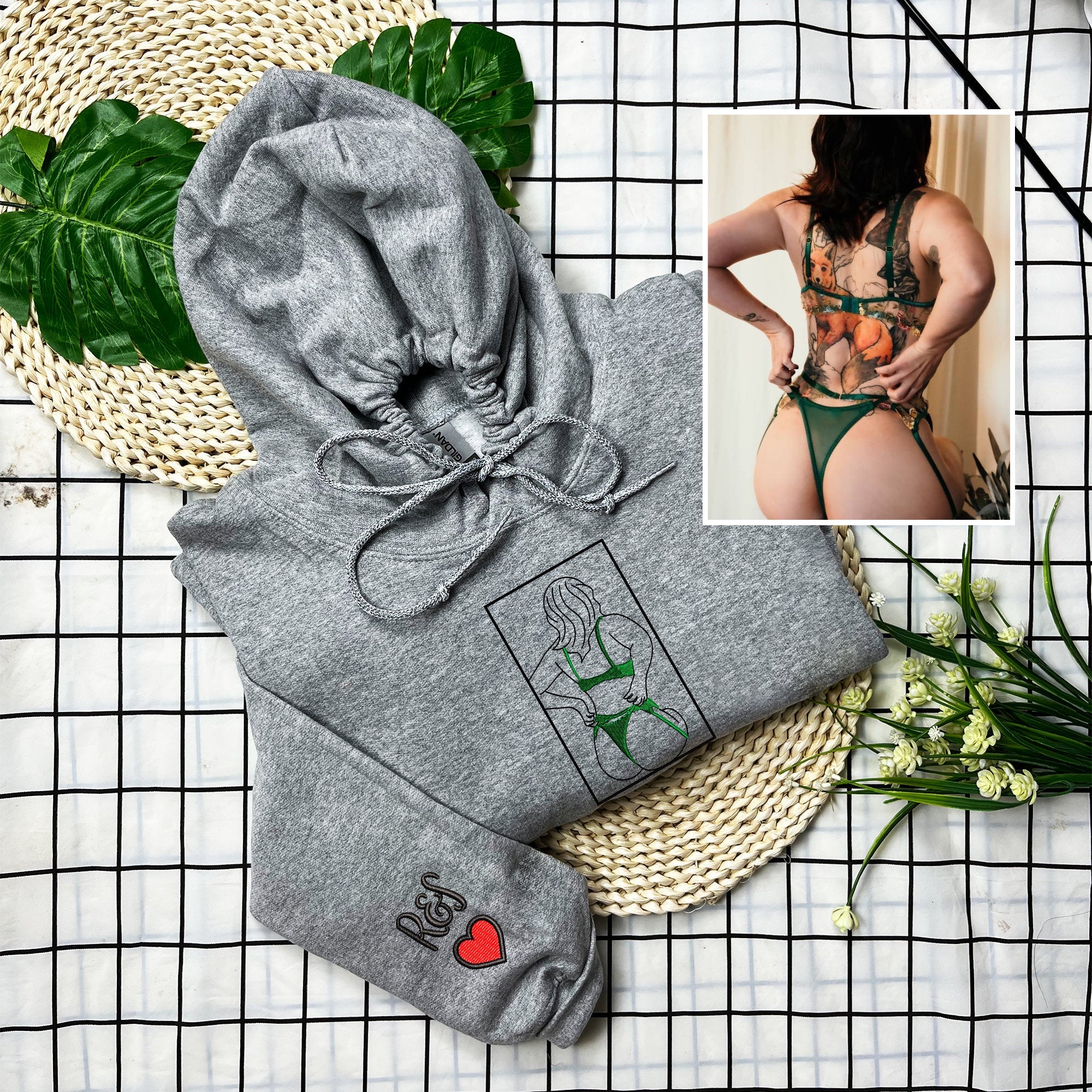 Sudadera personalizada con bordado picante y tu foto, sudadera personalizada para novia con dibujo de foto picante, regalo para él