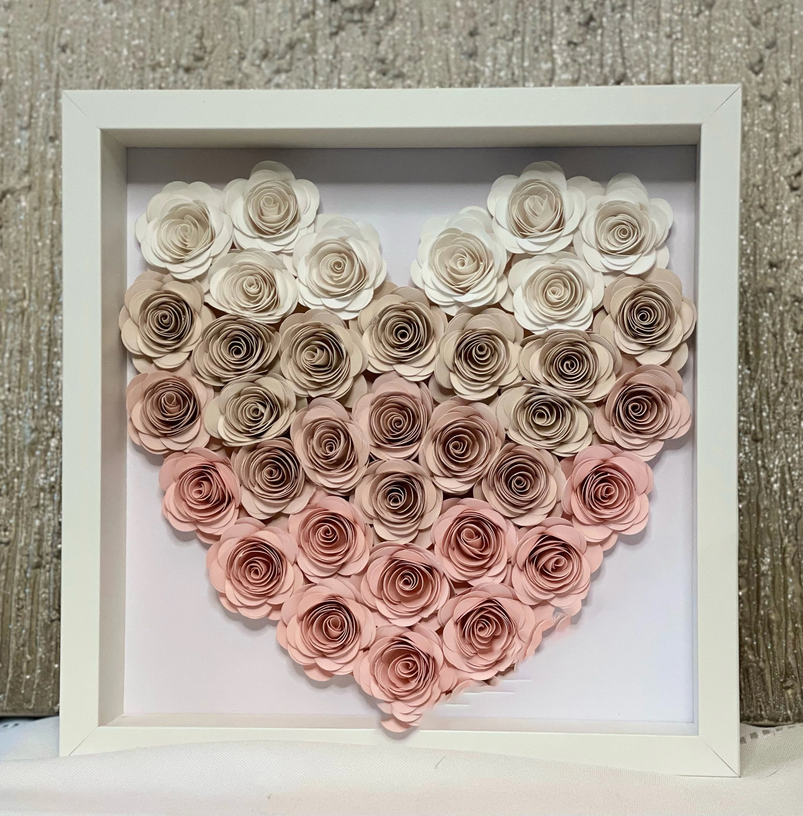 Ombre Heart Shaped Flower Box | Valentine's Day | Customized Cardstock Shadow Box