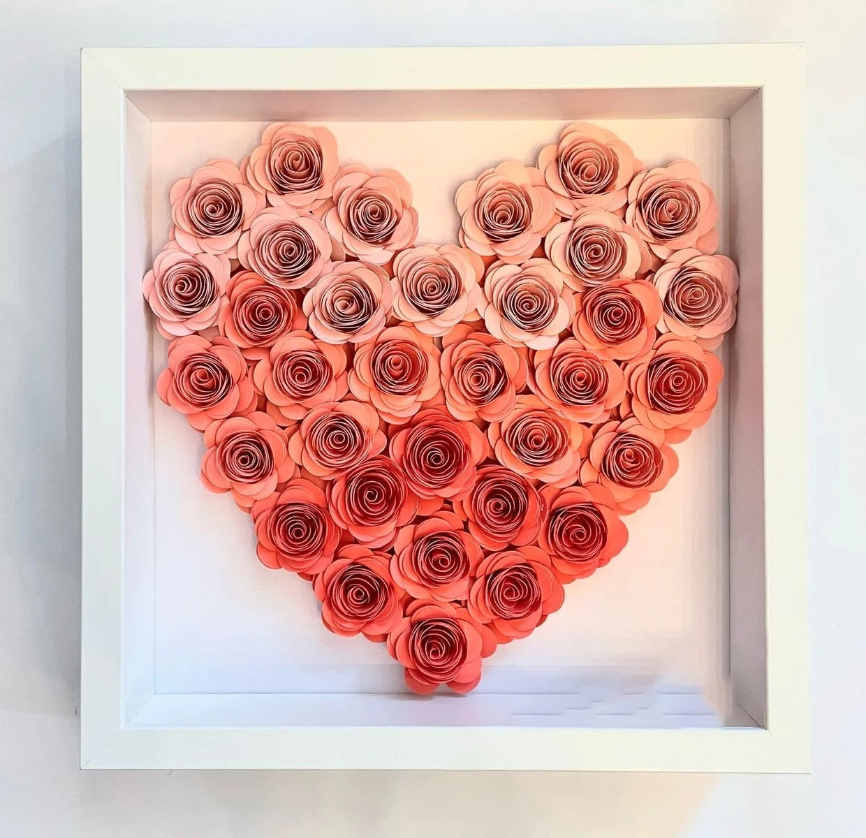 Ombre Heart Shaped Flower Box | Valentine's Day | Customized Cardstock Shadow Box
