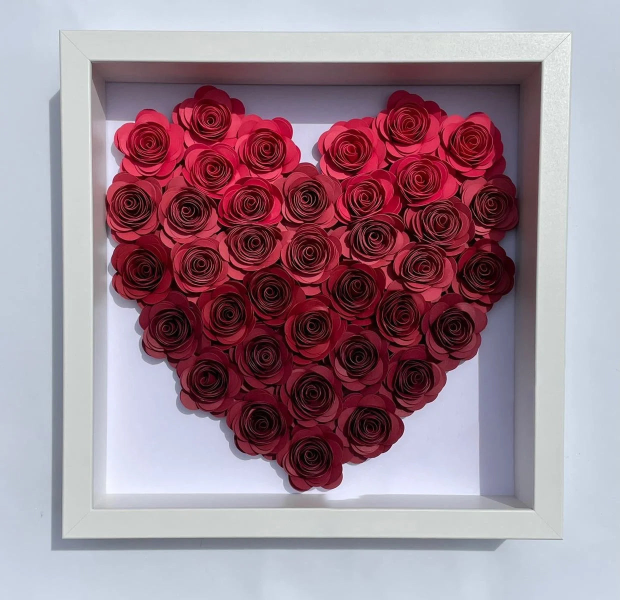 Ombre Heart Shaped Flower Box | Valentine's Day | Customized Cardstock Shadow Box