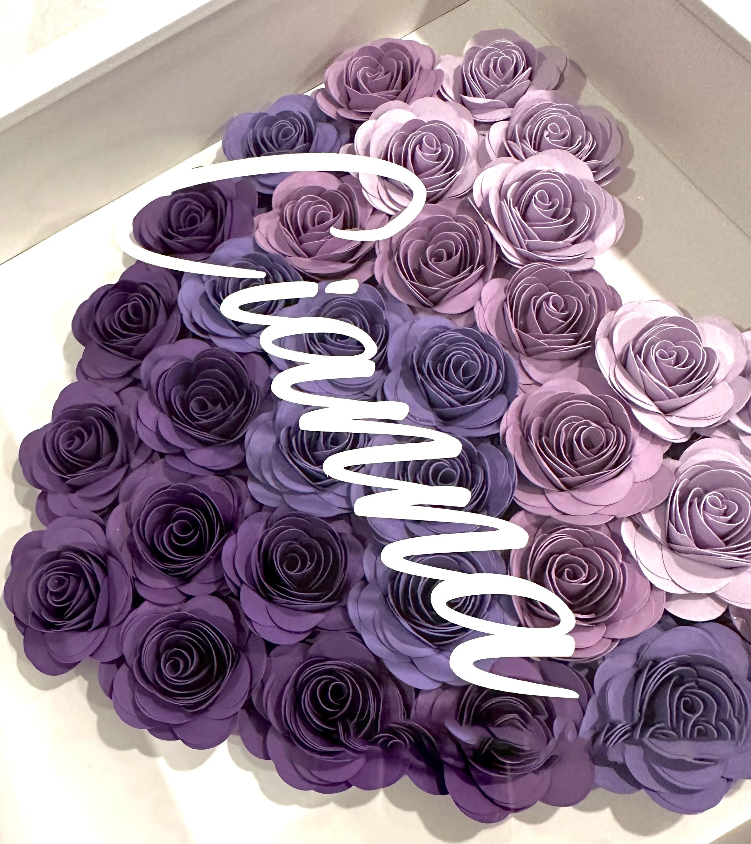 Ombre Heart Shaped Flower Box | Valentine's Day | Customized Cardstock Shadow Box