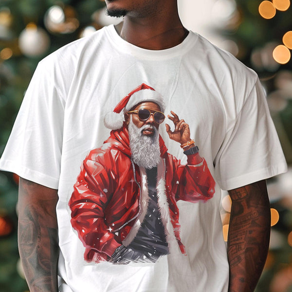 Urban Santa Claus Sweatshirt - African American - Black Man Cool Adult Unisex